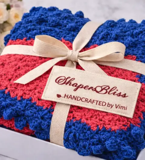 Handcrafted Diamond Pattern Baby Blanket